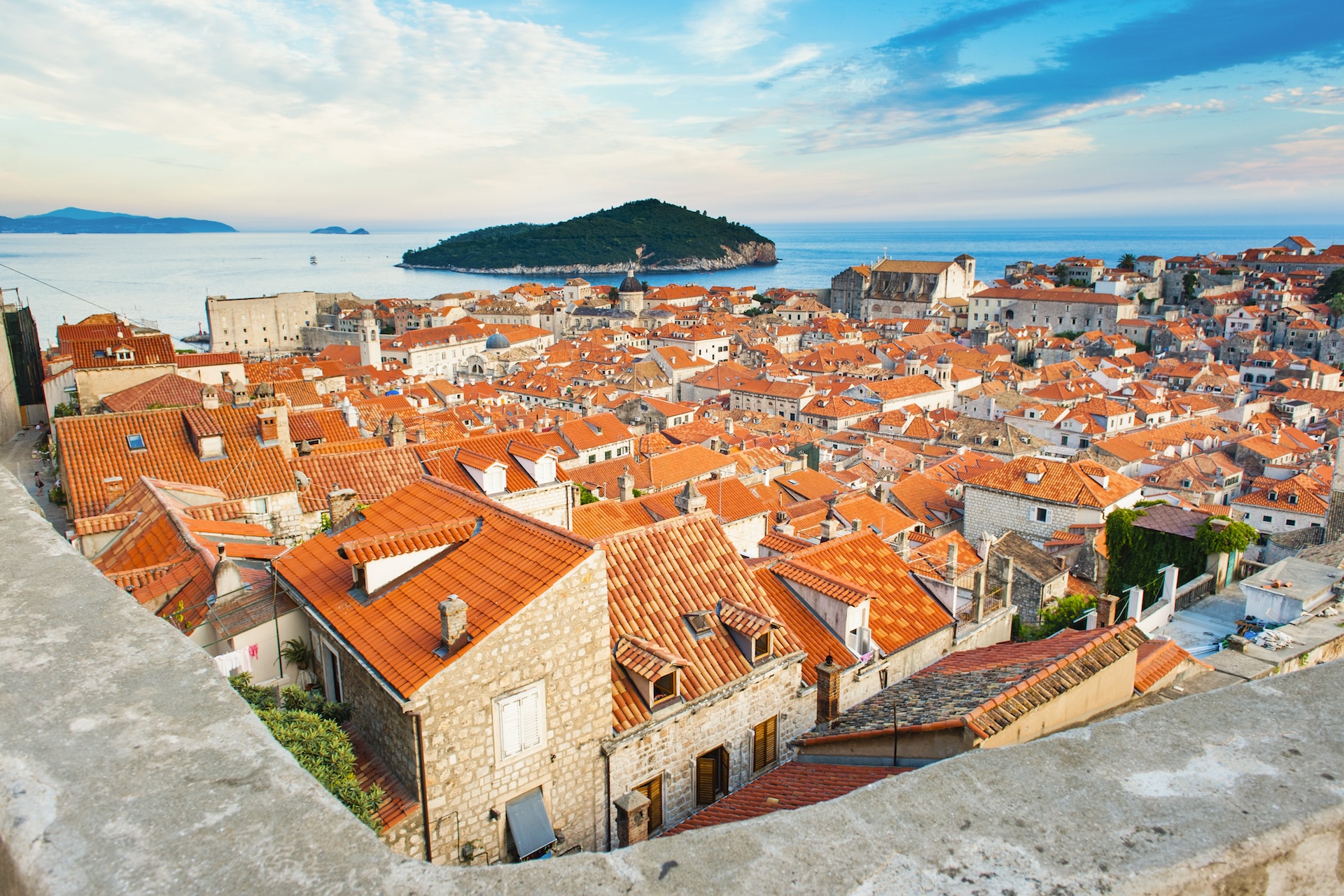 Dubrovnik Old Town seen from Dubrovnik City Walls, Dalmatia, Croatia